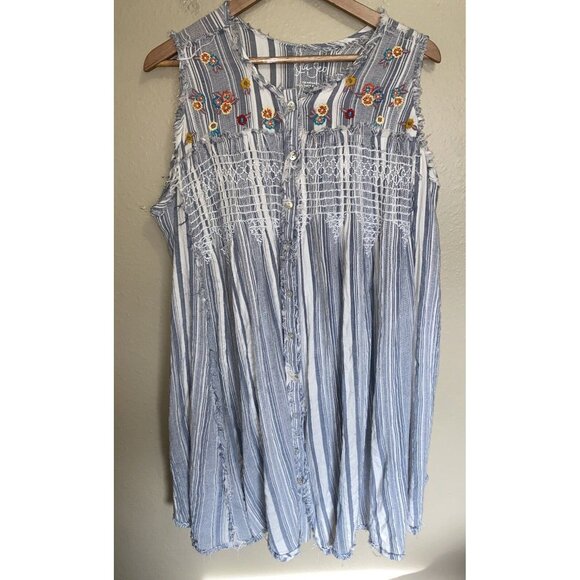 Athleta Dresses & Skirts - Kyla Seo X Athleta Dress Boho Hippy Floral Embroidered Sleeveless Gauze Small